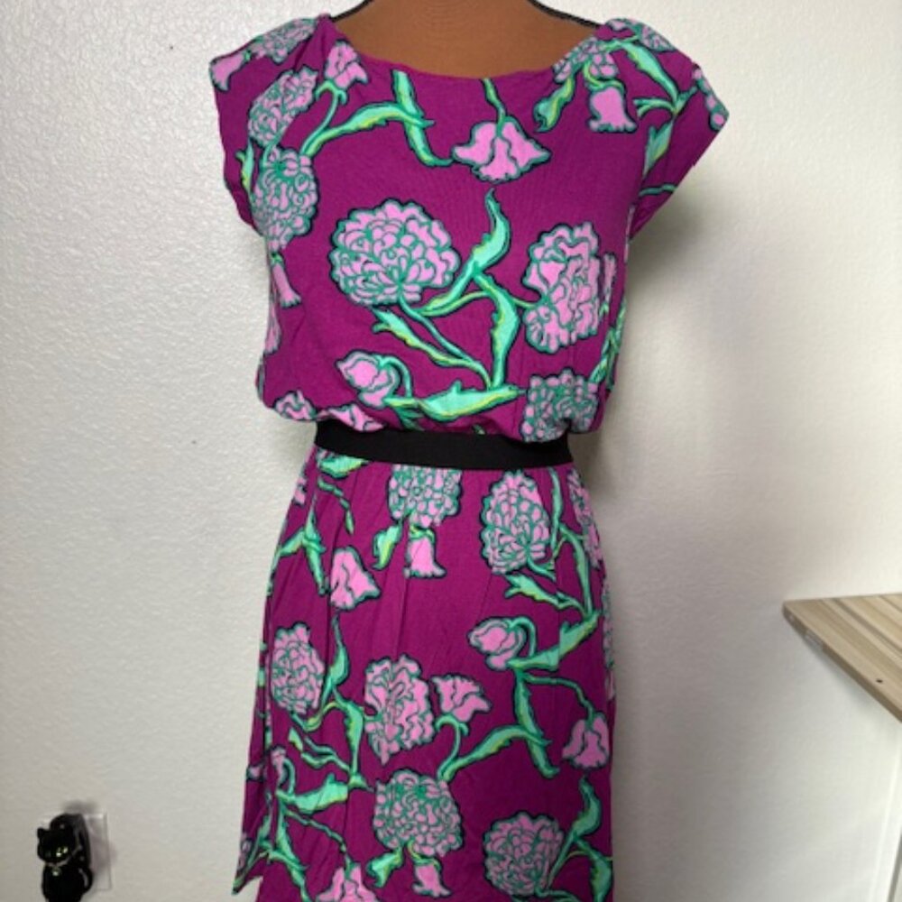 Show Me Your Mumu Magenta Floral Mini Dress – Size Large